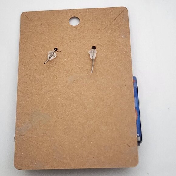 Mini-Brands "Captain America's Sheild" Stainless Steel Fishhook Earrings - Picture 3 of 3